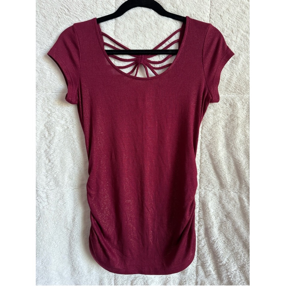 Burgundy Sparkly Top